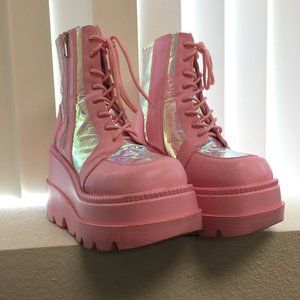 PRE LOVED - Pink Poison Platform Boots PNK/9 - SH249